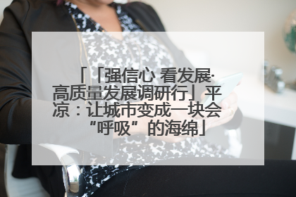 「强信心 看发展·高质量发展调研行」平凉：让城市变成一块会“呼吸”的海绵