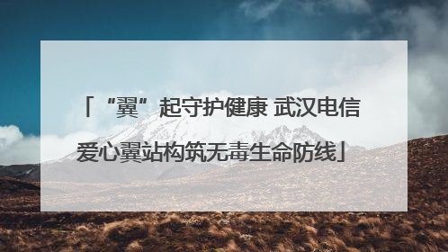 “翼”起守护健康 武汉电信爱心翼站构筑无毒生命防线