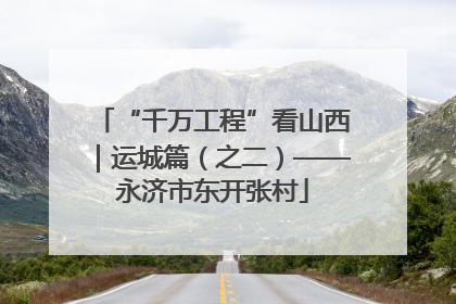 “千万工程”看山西｜运城篇（之二）——永济市东开张村
