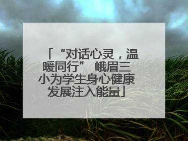 “对话心灵，温暖同行” 峨眉三小为学生身心健康发展注入能量