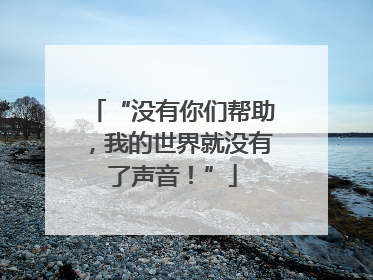 “没有你们帮助，我的世界就没有了声音！”
