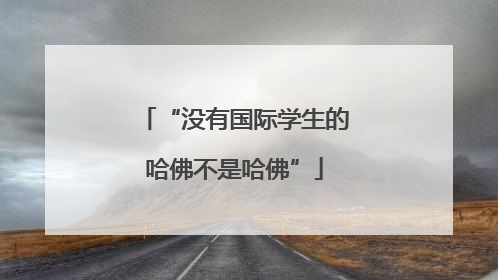 “没有国际学生的哈佛不是哈佛”