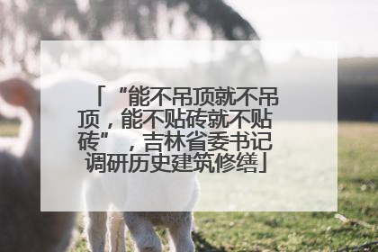 “能不吊顶就不吊顶，能不贴砖就不贴砖”，吉林省委书记调研历史建筑修缮