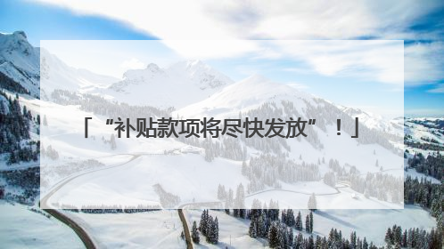 “补贴款项将尽快发放”！