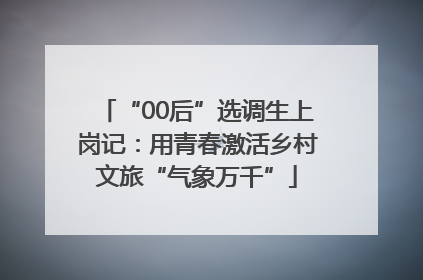 “00后”选调生上岗记：用青春激活乡村文旅“气象万千”
