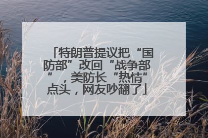 特朗普提议把“国防部”改回“战争部”，美防长“热情”点头，网友吵翻了