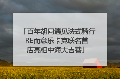 百年胡同遇见法式骑行 RE而意乐卡克联名首店亮相中海大吉巷