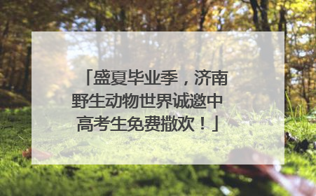 盛夏毕业季，济南野生动物世界诚邀中高考生免费撒欢！