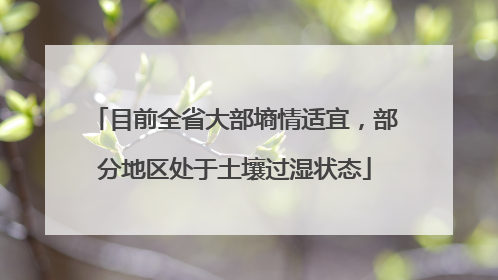 目前全省大部墒情适宜，部分地区处于土壤过湿状态