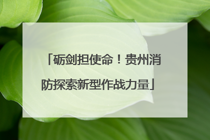 砺剑担使命！贵州消防探索新型作战力量