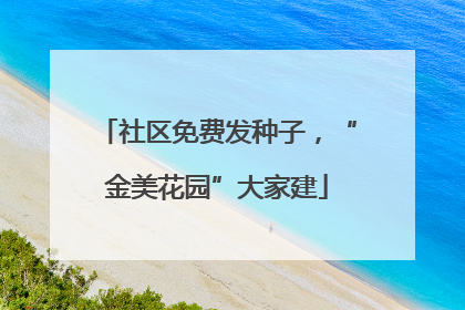 社区免费发种子，“金美花园”大家建