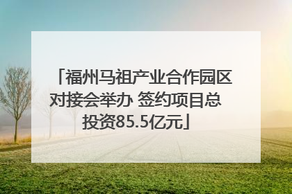 福州马祖产业合作园区对接会举办 签约项目总投资85.5亿元
