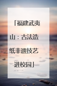 福建武夷山：古法造纸非遗技艺进校园