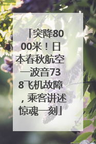 突降8000米！日本春秋航空一波音738飞机故障，乘客讲述惊魂一刻