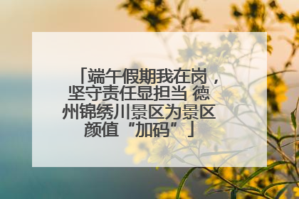 端午假期我在岗，坚守责任显担当 德州锦绣川景区为景区颜值“加码”