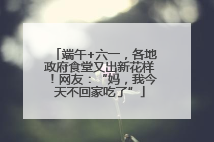 端午+六一，各地政府食堂又出新花样！网友：“妈，我今天不回家吃了”