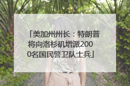 美加州州长：特朗普将向洛杉矶增派2000名国民警卫队士兵