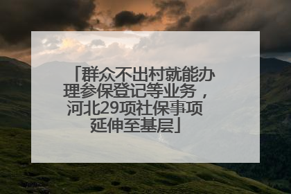 群众不出村就能办理参保登记等业务，河北29项社保事项延伸至基层