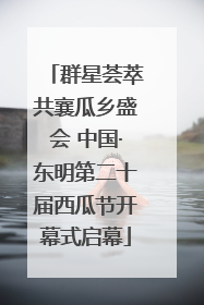 群星荟萃共襄瓜乡盛会 中国·东明第二十届西瓜节开幕式启幕
