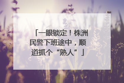 一眼锁定！株洲民警下班途中，顺道抓个“熟人”