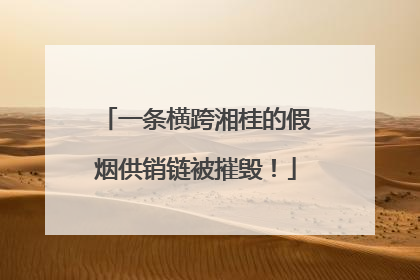 一条横跨湘桂的假烟供销链被摧毁！