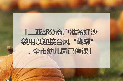 三亚部分商户准备好沙袋用以迎接台风“蝴蝶”，全市幼儿园已停课
