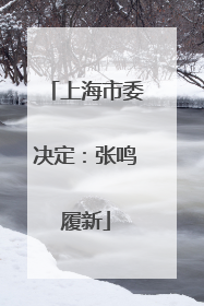 上海市委决定：张鸣履新
