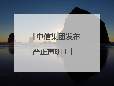 中信集团发布严正声明！