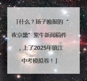 什么？扬子晚报的“夜京畿”紫牛新闻稿件，上了2025年镇江中考模拟卷！