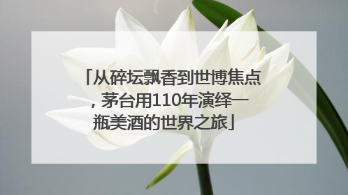 从碎坛飘香到世博焦点，茅台用110年演绎一瓶美酒的世界之旅