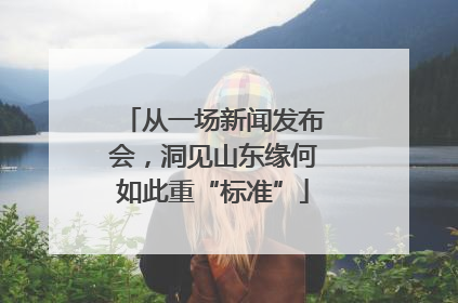 从一场新闻发布会，洞见山东缘何如此重“标准”