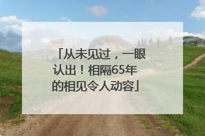 从未见过，一眼认出！相隔65年的相见令人动容
