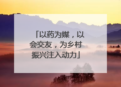 以药为媒，以会交友，为乡村振兴注入动力