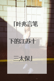 叶兆言笔下的江苏十三太保