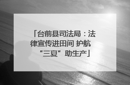 台前县司法局：法律宣传进田间 护航“三夏”助生产