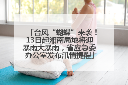 台风“蝴蝶”来袭！13日起湘南局地将迎暴雨大暴雨，省应急委办公室发布汛情提醒