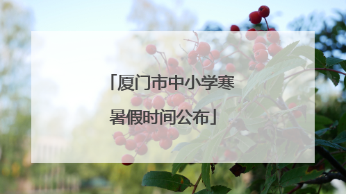 厦门市中小学寒暑假时间公布