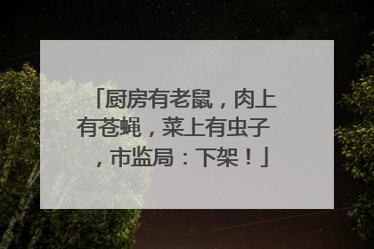 厨房有老鼠，肉上有苍蝇，菜上有虫子，市监局：下架！
