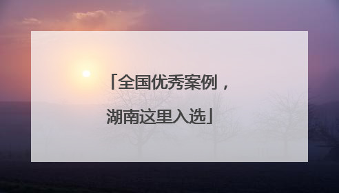 全国优秀案例，湖南这里入选
