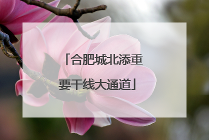 合肥城北添重要干线大通道