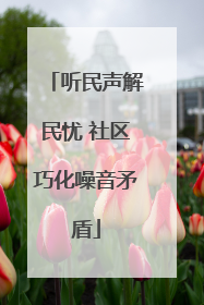 听民声解民忧 社区巧化噪音矛盾