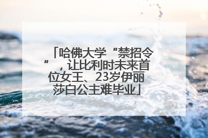 哈佛大学“禁招令”，让比利时未来首位女王、23岁伊丽莎白公主难毕业