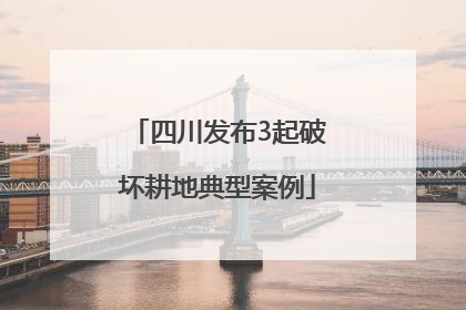 四川发布3起破坏耕地典型案例