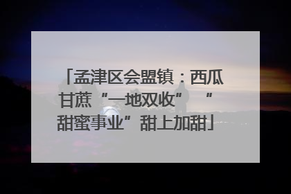 孟津区会盟镇：西瓜甘蔗“一地双收” “甜蜜事业”甜上加甜