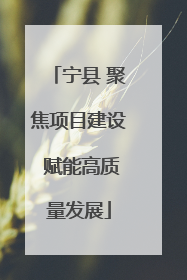 宁县 聚焦项目建设 赋能高质量发展