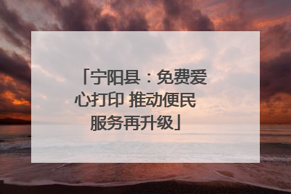 宁阳县：免费爱心打印 推动便民服务再升级