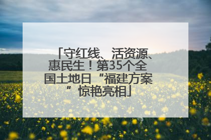 守红线、活资源、惠民生！第35个全国土地日“福建方案”惊艳亮相