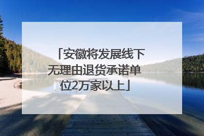 安徽将发展线下无理由退货承诺单位2万家以上