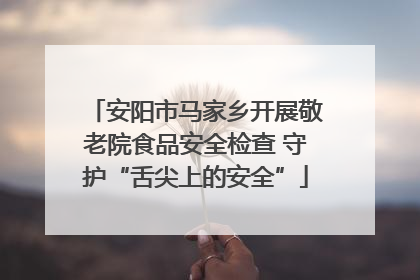 安阳市马家乡开展敬老院食品安全检查 守护“舌尖上的安全”