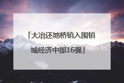 大冶还地桥镇入围镇域经济中部16强